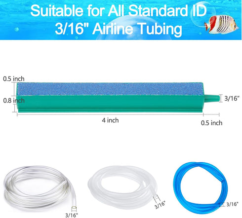5 PCS Aquarium Air Stone Kit 4 Inch Mini Bubble Bar Square Oxygen Diffuser Release Mineral Airstones for Pumps for Your Fish Tank Oxygenation Need...