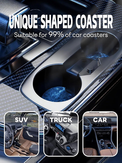 WOCOCN Car Coasters,Cup Holder Coasters for Car,2.75inch Anti Slip and Absorbent,Cute Accessory Decor for Cup Holder,Pack of 2 (Blue Sky)...