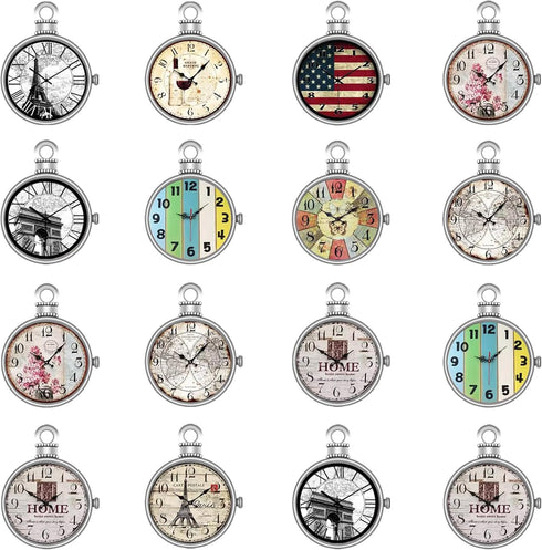 30Pcs Vintage Alloy Magic Clocks Charms Watch Pendant for DIY Keychain Earring Necklace Bracelet Steampunk Jewelry Making Supplies...
