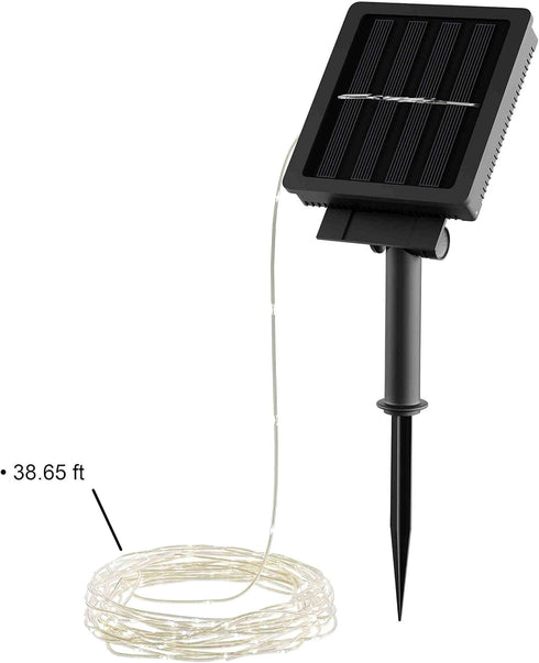 Pure Garden Solar-Powered 100 Fairy Lights, Warm White...