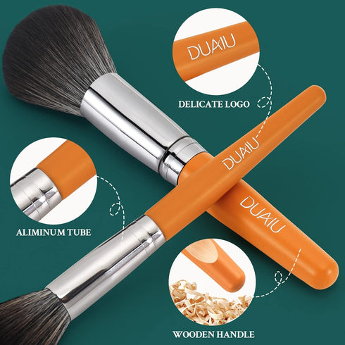 DUAIU Makeup Brushes Set 12Pcs Professional Makeup Brush Set Premium Synthetic Foundation Blending Face Powder Blush Concealers Eye Shadows Make U...