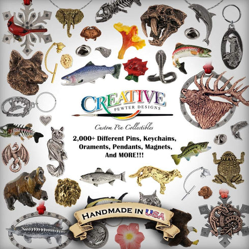 Salmon Keychain, Pewter, F041KC, 1 3/4”, King, Chinook, Tyee, 100% Handmade in the USA, King Salmon Key chain, Fishing Gift, Over 200 Fish Designs...