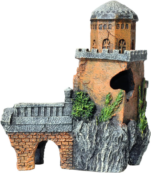 Aquarium Landscape Castle Fish Tank Ornament Creative Fish and Shrimp Dodge House Aquarium Grass Tank Landscape Decoration Ancient Architectural M...