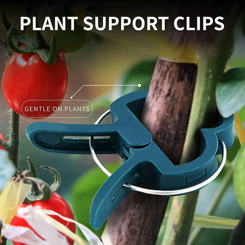 RamPro 80 Piece Green Gentle Gardening Plant & Flower Lever Loop Gripper Clips, Tool for Supporting or Straightening Plant Stems, Stalks, and Vine...