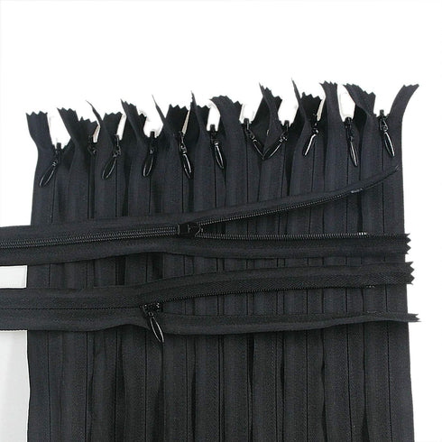 9 Inch Invisible Zippers Black 30 PCS Bulk Nylon Coil Hidden Zippers for Sewing Pillow Cushion Dress Crafts Purse Bag Coat DIY 23cm Closed Ended H...