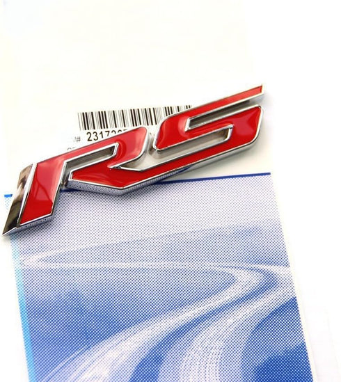 Yoaoo 2Pack OEM Chrome Rs R S Emblems Badges Sticker 3D Logo Metal Compatible with Zl1 1LE Series Chrome Red...