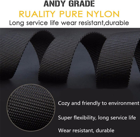 Nylon Tactical Military Men Belt Webbing Canvas Web Belts with Plastic Buckle No Metal Nickel Free, 2 Pack...