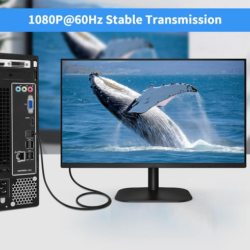 (in) DisplayPort to (Out) VGA Adapter DP to VGA Cable Male to Male Gold-Plated for Computer, Laptop, Monitor, TV, Projector (NOT Bidirectional,) (...