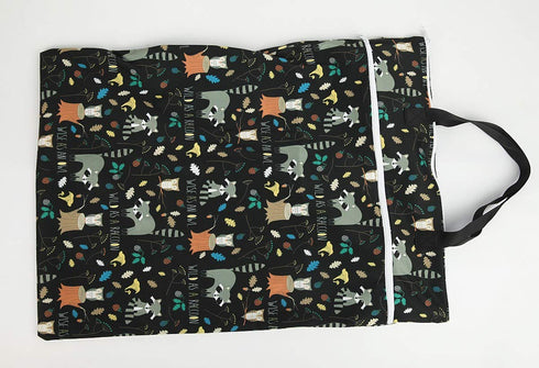 Large Hanging Wet/Dry Cloth Diaper Pail Bag for Reusable Diapers or Laundry (Raccoon)...