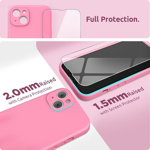 SURPHY Compatible with iPhone 13 Case with Screen Protector, (Camera Protection + Soft Microfiber Lining) Liquid Silicone Phone Case 6.1 inch 2021...