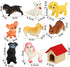 ONEST 9 Pieces Mini Dog Figurines Playset Dog House Hand Painted Tiny Dogs Realistic Detailed Plastic Puppy Figures Toys for Kids Adults...