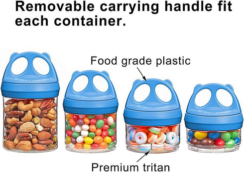 BeneLabel Stackable Food Storage Containers with Twist Lock System - BPA-Free Tritan Containers for Travel, Formula, Protein Powder, Snacks - Leak...