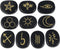 Amogeeli Black Obsidian Witch Rune Stones Set of 10pcs, Gypsy Symbol Engraved Crystal for Divination...