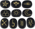 Amogeeli Black Obsidian Witch Rune Stones Set of 10pcs, Gypsy Symbol Engraved Crystal for Divination...