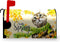 Hello Spring Mailbox Covers Magnetic Standard Size Summer Gold Flowers Cat with Scarf Waterproof Mailbox Wraps Floral Post Letter Box for Courtyar...
