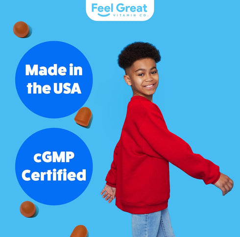 Feel Great Kids Multivitamin Gummies | Citrus & Strawberry Flavored Vitamins for Kids | Multivitamin Gummies with Vitamin D for Bone, Muscle & Imm...