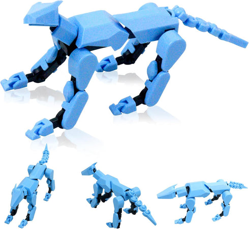 (Assembly Completed) T13 Action Figure Set, Robot Dog Action Figure 3D Printed robo Dog, Multi-Joint Movable Robot Dog, Dummy Dog Gift for Collect...