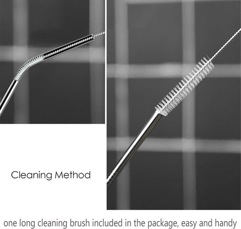 Reusable Straws - Stainless Steel Drinking - Set of 12 + 3 Cleaners - Eco Friendly, SAFE, NON-TOXIC non-plastic CocoStraw Brand...