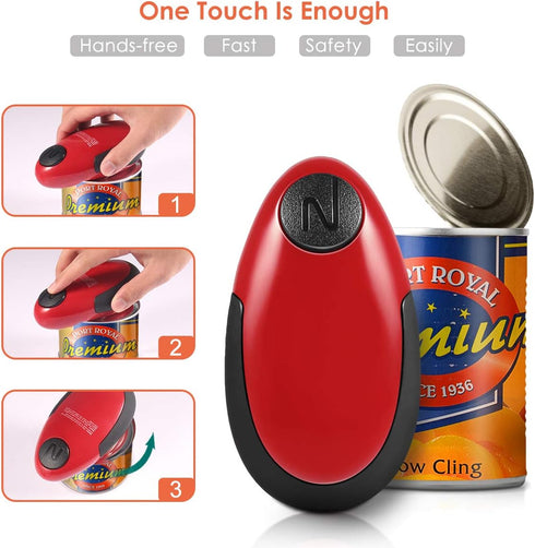 Electric Can Opener, Restaurant Can Opener with One-Key Automatic Opening, Smooth Edge Battery Powered Can Openers for Chef's, Arthritis, Weak Han...