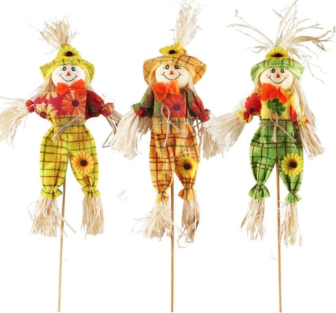 IFOYO 3 Pack Fall Harvest Scarecrow Decorations 15.75 Inch Scarecrows for Garden, Home, Yard, Porch, Thanksgiving Decor...