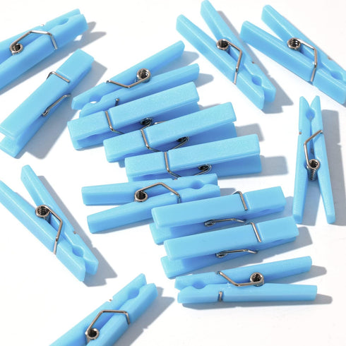 60PCS Baby Shower Clothespin Games Boy Plastic Mini Clothes Pins 1.4 inch for Party Decorations,DIY Crafts(Blue)...