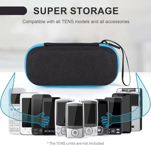 Hard Travel Case for TENS Unit and Electrode Pads,Portable Carrying Case Compatible with TENS Devices and Accessories,Shockproof and Waterproof (C...