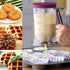 4 Cup Pancake Cupcake Batter Dispense, 900mL Pancake Dispenser For Batter With Measuring Label Squeeze Handle Bracket and Silicone food brush for ...