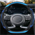 BuilLLin D Cut Steering Wheel Cover - D Shaped Flat Bottom Microfiber Leather Anti-Skid Breathable Fit 14.5"-15" (Blue)...