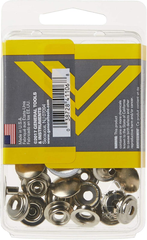 General Tools 1265 Snap Fastener Kit with 6 Fasteners...