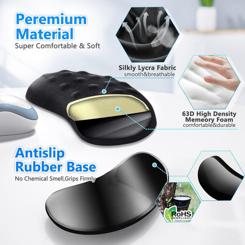 Gimars Mouse Wrist Rest, Pop It Fidget Wrist Support for Mouse-Pressure Relief, Ergonomic Memory Foam Mouse Wrist Pad with Massage Notes for Compu...