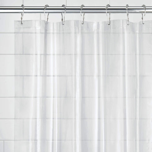 iDesign Vinyl Shower Liner, PVC-Free Curtain with Magnets for Master, Guest, Kids' Bathroom, Bathtub, Long, Clear...