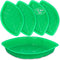Palm Leaf Serving Trays | 12 Pcs Green Plastic Hawaiian Snack Trays | Luau Party Decorations Serveware | Tropical Party Serving Platter | BBQ, Sum...