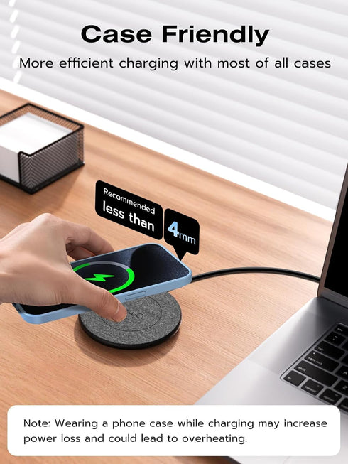 NewQ Wireless Charger, 15W Max Wireless Charging Pad for iPhone 15 14 13 12 11 X 8 Mini/SE/Pro/Max/Plus, Samsung Galaxy S23/S22/S21/S20/S10/S9/S8/...