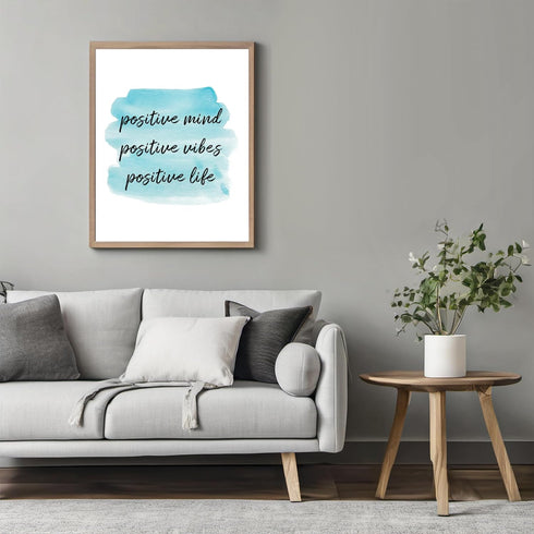 Posterizer 1 pcs-positive saying positive mind vibes life-Motivational & Inspirational Art-Inspirational Women's Art-Gift for Men Women Entreprene...