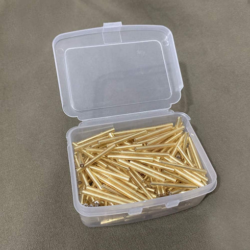 25mm 1" Czech Glass Seed Beads Tube Lined Bugle Beads Spacer Long Earrings Findings (Gold)...