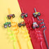 24 Monster Truck Party Favors Reusable Trucks Big Cars Plastic Straws for Monster Trucks Birthday Party Supplies with 2 Cleaning Brushes...