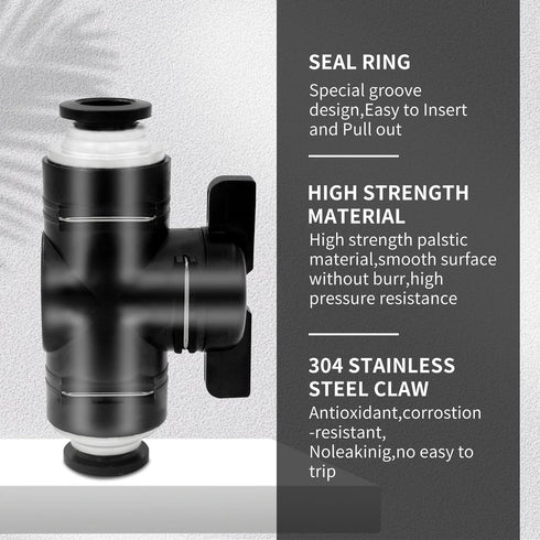 10mm Push to Connect Ball Valve Union Air Flow Control Valve Quick Connect Tube Fittings Pneumatic Valve Air Hose Fittings 5pack...