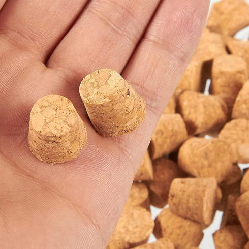 Size #4 Tapered Cork Plugs for Small Bottles and Test Tubes (0.6 x 0.47 x 0.5 in, 100 Pack)...