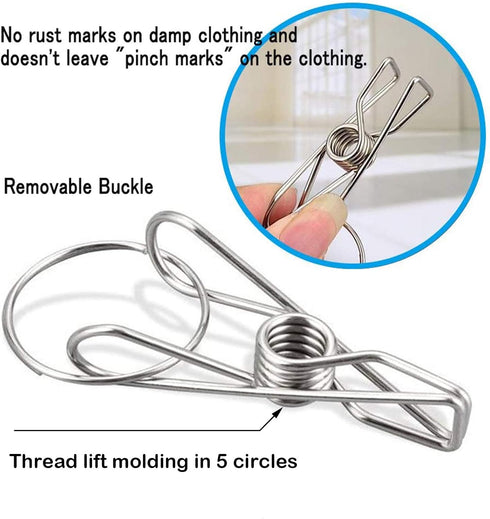 CenYouful Stainless Steel Round Hanging Drying Rack with 20 Clips for Drying Socks, Baby Clothes, Bras, Towel, Underwear, Hat, Scarf, Pants, Glove...