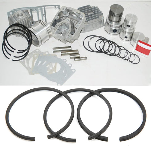 3Pcs Piston Ring, Air Compressor Piston Ring Pneumatic Drive Airtight for 55mm Cylinder Diameter...
