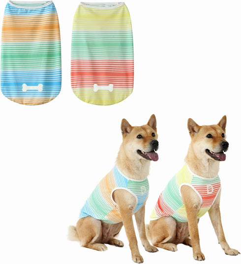 Dog and Cat Shirt in Tech Fabric, Pet Clothes for Large, Medium, and Small Dogs, 2-Pack of Lightweight Sports t-Shirts...