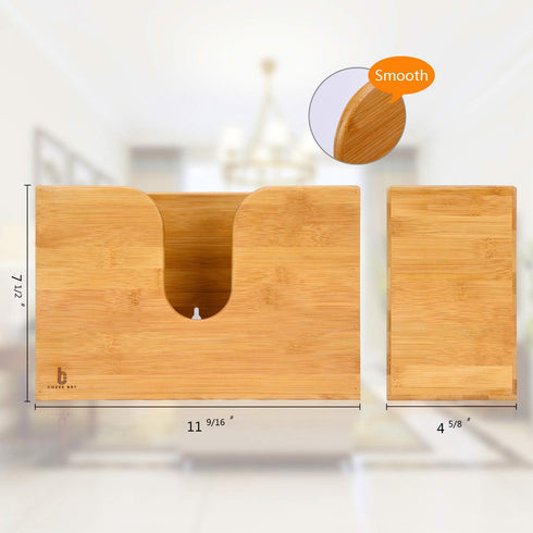 Cozee Bay Bamboo Paper Towel Dispenser, Paper Towel Holder for Kitchen Bathroom Toilet of Home and Commercial, Wall Mount or Countertop for Multif...