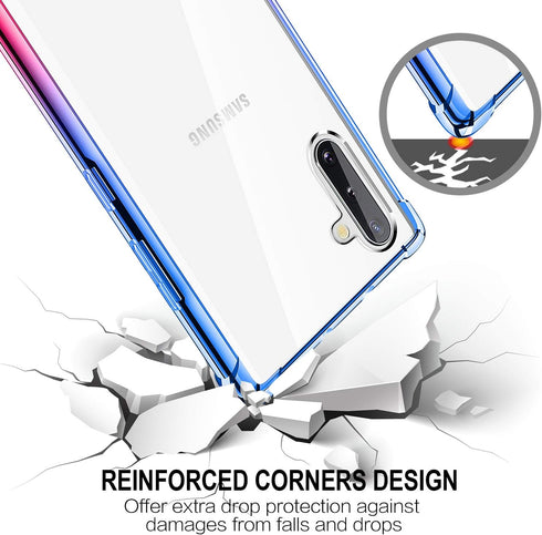 SALAWAT Samsung Galaxy Note 10 Case, Clear Galaxy Note 10 Case Cute Gradient Slim Phone Case Cover Reinforced TPU Bumper Shockproof Protective Cas...