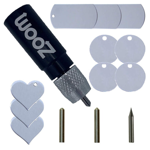 Silhouette 3-in-1 Etching/Engraving Tool Kit with Precision, Normal, and Blunt Tips and Metal Stamping Blanks for use in Cameo 1, 2, and 3, Curio,...