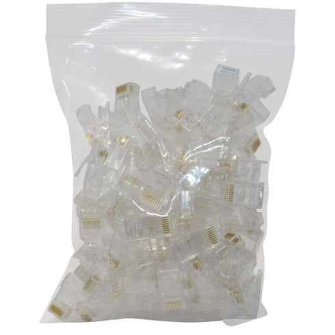 100pcs RJ45 Pass Through Modular Plug Network Cable Connector End 8P8C CAT6...