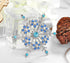 Gyn&Joy Women's Aqua Blue Austrian Crystal Snowflake Brooch Pin Holiday Winter Silver-Tone BZ188...