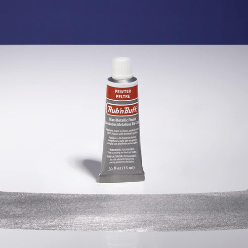 AMACO Rub n Buff Wax Metallic Finish - Rub n Buff Pewter 15ml Tube - Versatile Gilding Wax for Finishing Furniture Antiquing and Restoration - Rub...