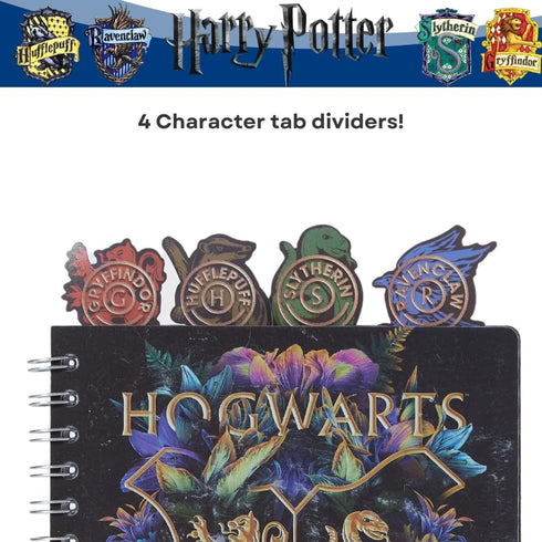 Innovative Designs Harry Potter Hogwarts Tab Journal Notebook, Spiral Bound, 96 Lined Pages, 8 x 7 inches, Black...