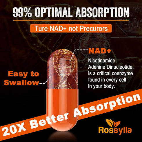 1300 MG Liposomal NAD+ Supplement | Highest Absorption | Purest NAD Supplemet to Boost NAD+ Effetively | Boosting NAD+ Supplement for Aging Defese...