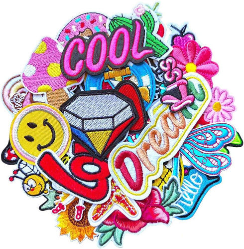 Assorted Styles Cute Small Patches Sewing on/Iron on Embroidered Patches Kids Patches Clothes Dress Hat Pants Shoes Curtain Sewing Decorating DIY ...